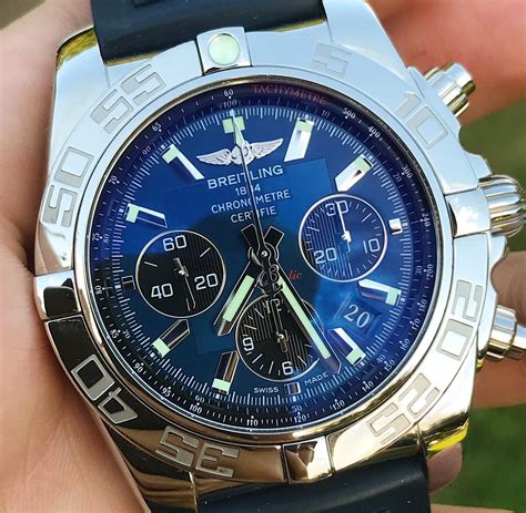 breitling special edition blue face|Breitling chronomat 44 blue face.